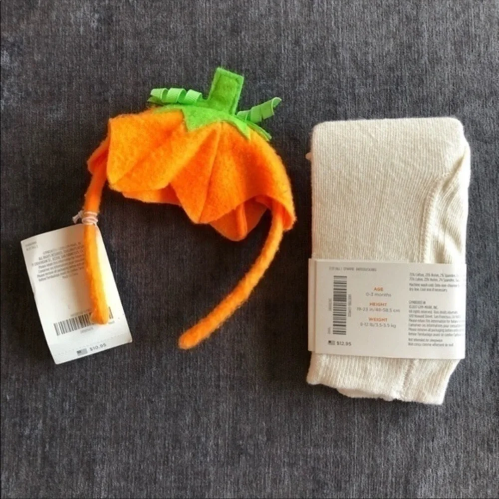 Gymboree Halloween Pumpkin Headband & Tights NWT